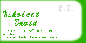 nikolett david business card